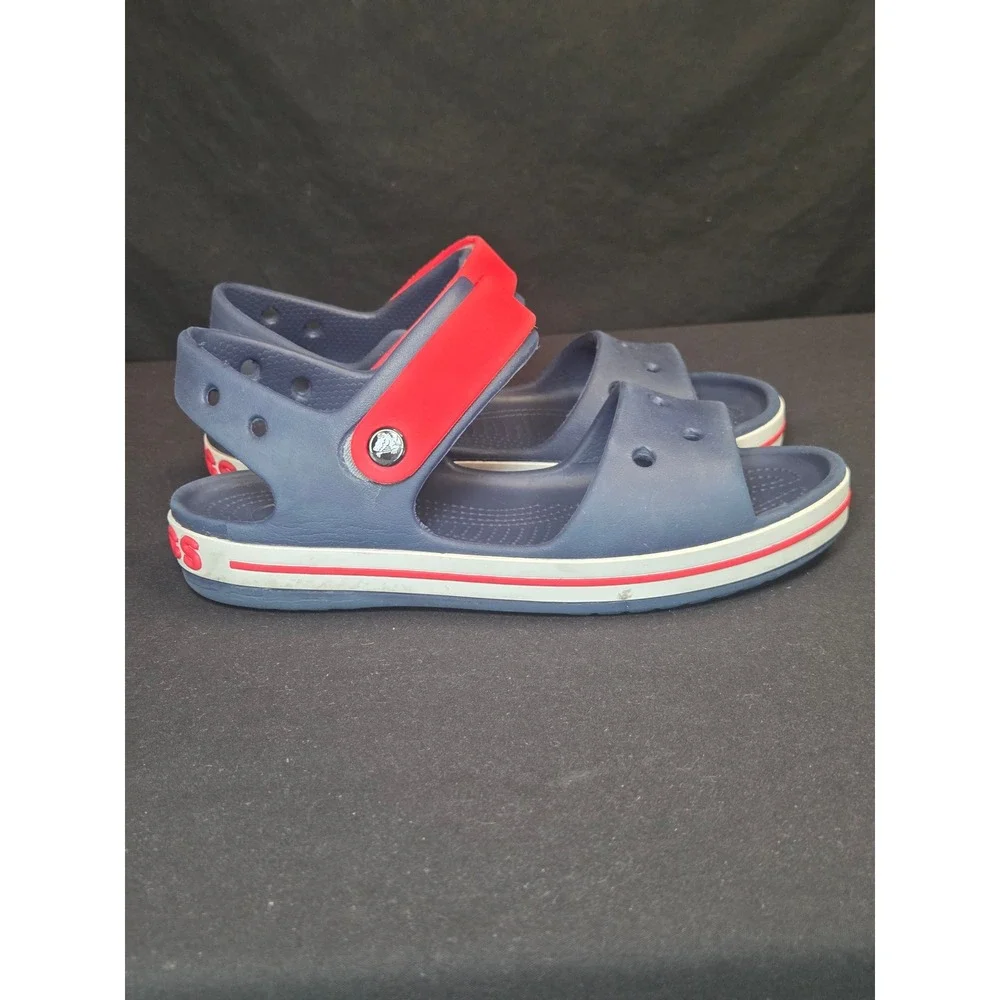 Crocs‎ Bayaband Sandal Kids Navy Red White Sporty Water Shoes J3 205400-4CC